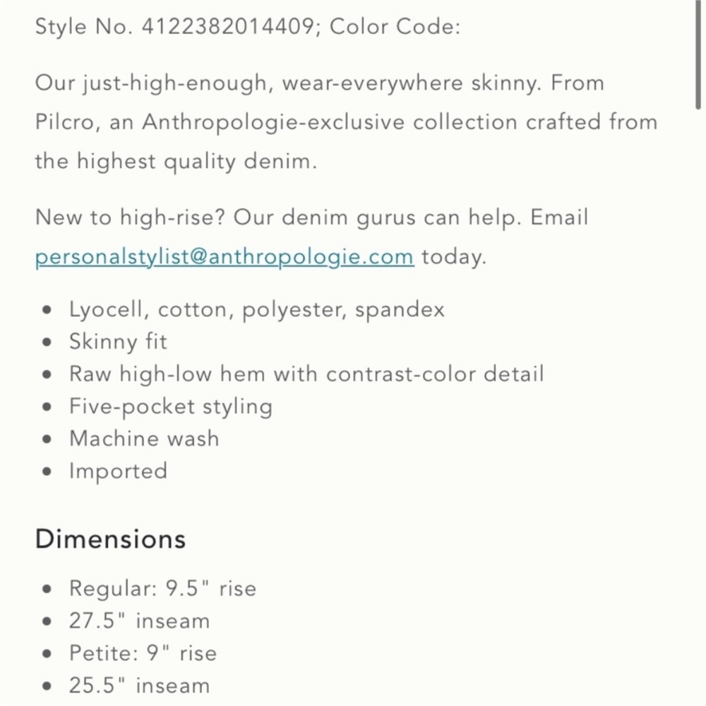 Pilcro Script Skinny Jeans - Picture 5 of 6